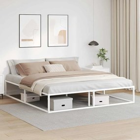 vidaXL Estrutura de cama sem colchão branco 180x200 cm metal