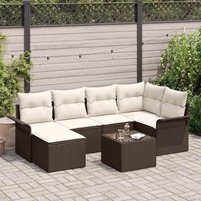 vidaXL Conjunto de Sofá de 6 Peças para Jardim com Almofadas Cinzentas de Vime Sintético