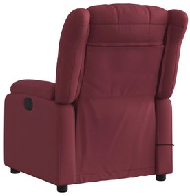 Poltrona de massagens reclinável tecido vermelho tinto