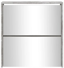 Sapateira c/ espelho 2 divisórias 63x17x67 cm cinza cimento