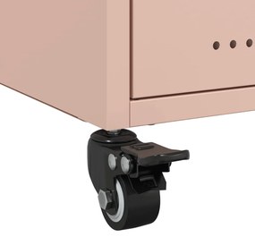 Mesa de cabeceira 36x39x43,5 cm aço rosa