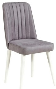 Conjunto de Mesa de Jantar Extensível e Cadeiras Vina – Branco e Cinze