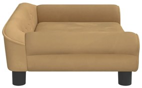 Cama para cães 70x48x22 cm veludo castanho