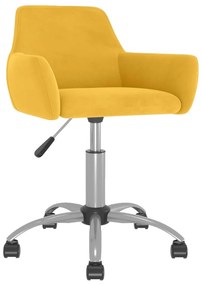vidaXL Cadeira de escritório giratória veludo amarelo
