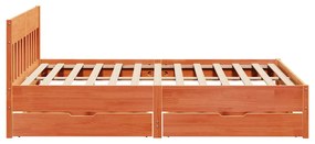 Cama sem colchão 200x200 cm pinho maciço castanho-mel