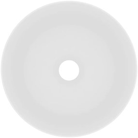 Lavatório luxuoso redondo 40x15 cm cerâmica branco mate