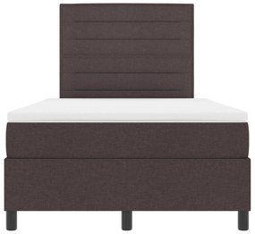 Cama Box Spring com Colchão Marrom Escuro 120x200 cm Tecido