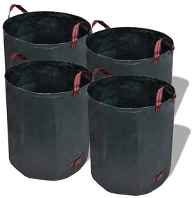 vidaXL Saco de Resíduos de Jardim Verde Escuro 4 pcs 120 L 150 g/m²
