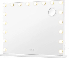 Espelho de maquilhagem 62 x 80 x 5,7 cm Hollywood com 18 LEDs reguláveis Branco 
