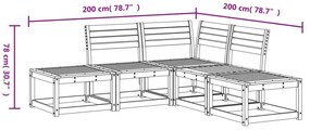 5 pcs conjunto de sofás para jardim madeira de douglas maciça