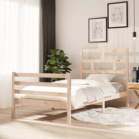 vidaXL Estrutura de cama 100x200 cm madeira de pinho maciça