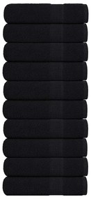vidaXL Toalhas de mãos 10 pcs 50x100 cm 360 gsm 100% algodão preto