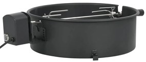 vidaXL Conjunto espeto giratório para churrasqueira 47 cm preto
