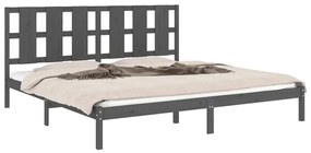 Estrutura de cama 200x200 cm pinho maciço cinzento