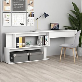 801098 vidaXL Secretária de canto 200x50x76 cm contraplacado branco