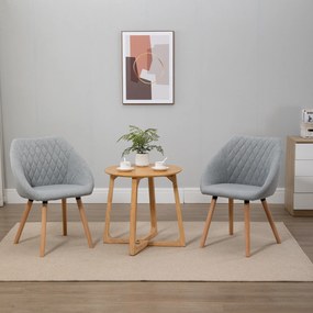 Conjunto de 2 cadeiras de jantar de design escandinavo (MESA NÃO INCLUIDA) Pernas afiladas em madeira de faia - Assento, encosto e braços ergonómicos