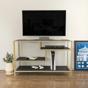 Móvel TV Robbins – Dourado e Antracite – 120x39x75 cm