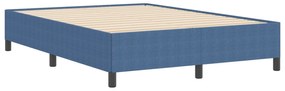 Estrutura de Cama vidaXL Azul 140x200 cm em Tecido Canelado