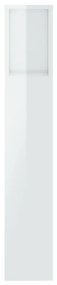 Armário de cabeceira 200x18,5x104,5 cm branco brilhante