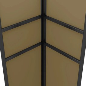 Gazebo com toldo duplo e luzes LED 3x3x2,7 m cinza-acastanhado