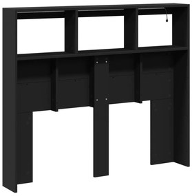 Armário de cabeceira com luzes LED 120x17x102 cm preto