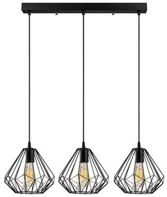 Candeeiro de Teto Diamond – Preto – 73 cm de Diâmetro x 117 cm de Altu