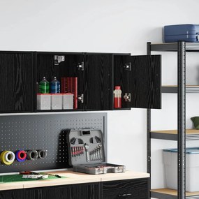Armários de parede para garagem 2 pcs derivados de madeira