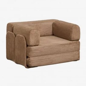 Poltrona-cama Em Veludo Cotelê Embalada A Vácuo Kyoto Bombazina Castanho Camel - Sklum