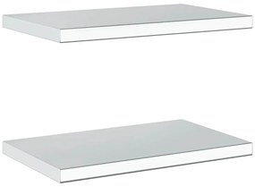 Prateleiras de parede 2 pcs 50x30x3 cm aço inoxidável prateado