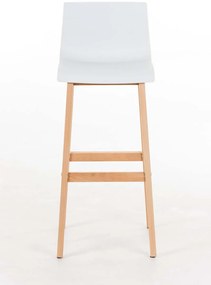 Banco de bar Hoover em plástico e com estrutura de Cor Natural 41 x 101 x 46 cm Branco
