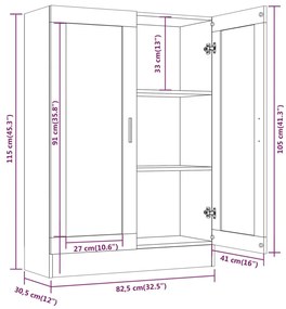 Vitrine Real de 115 cm - Madeira Rustica - Design Moderno