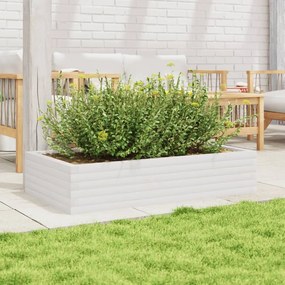 Vaso/floreira de jardim 110x60x23cm madeira pinho maciça branco