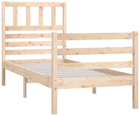 Estrutura de cama pequena solteiro 75x190 cm madeira maciça