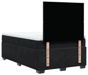 Cama boxspring com colchão 120x190 cm veludo preto