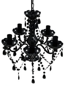 Lustre preto com 5 lâmpadas