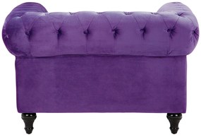 Poltrona em veludo violeta CHESTERFIELD Beliani