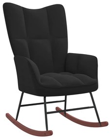 Cadeira de baloiço veludo preto
