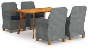 vidaXL 5 pcs conjunto de jantar para jardim cinzento-claro