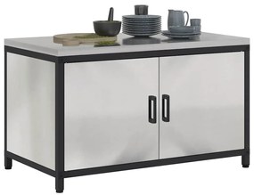 Armário de Armazenamento para Cozinha Prata 60 x 50 x 92 cm