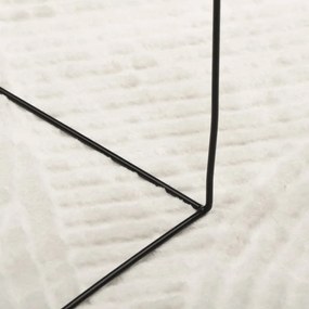 Tapete de pelo curto IZA visual escandinavo Ø 80 cm cor creme