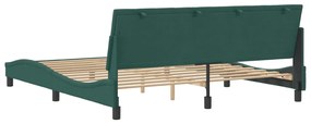 Estrutura de cama sem colchão 180x200 cm veludo verde-escuro