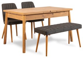 Conjunto de Mesa de Jantar Extensível Santiago – Pinho Atlântico e Ant