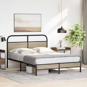 Estrutura de cama s/ colchão derivados madeira carvalho fumado