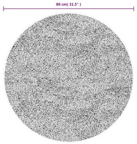 Tapete shaggy de pelo alto PAMPLONA Ø 80 cm bege e antracite