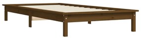 Estrutura de cama solteiro 90x190 cm pinho maciço castanho mel