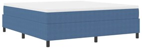 Cama Box Spring VidaXL Azul Super King em Tecido Veludo