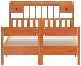 Cama com estante sem colchão 140x200 cm pinho maciço