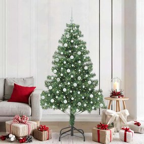 vidaXL Árvore de Natal com 300 LEDs com suporte Verde 210 cm PVC