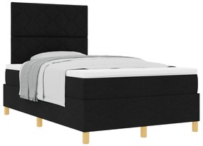Cama Box com Colchão Preto 120x200 cm Tecido