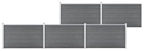 vidaXL Painel de vedação para jardim 872x106 cm WPC cinzento